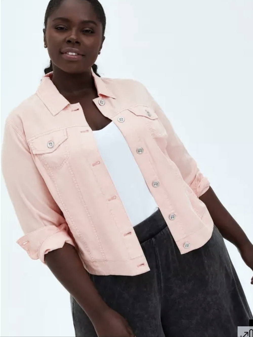 NWT torrid Pink Tencel Trucker Jacket